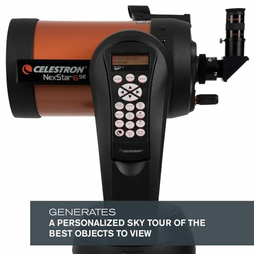 Celestron NexStar 6SE telescope with personalized sky tour feature.