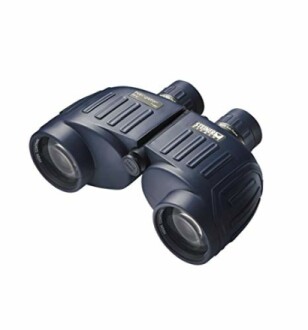 Navy blue binoculars with rubber casing