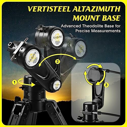 Vertisteel Altazimuth mount base with theodolite for precise measurements.