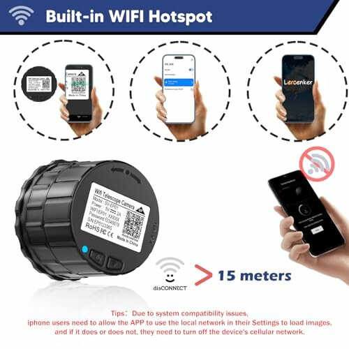 Built-in WiFi hotspot camera setup instructions